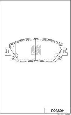 Тормозные колодки MK Kashiyama передние для Lexus UX I 2018-2026. Артикул D2360H