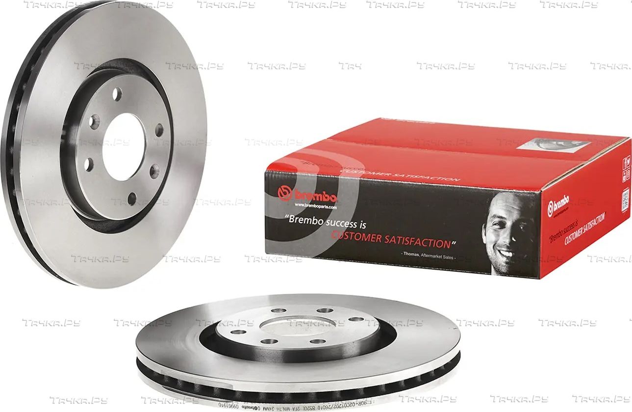 Тормозной диск Brembo передний для Citroen C4 I 2004-2013. Артикул 09.9619.10