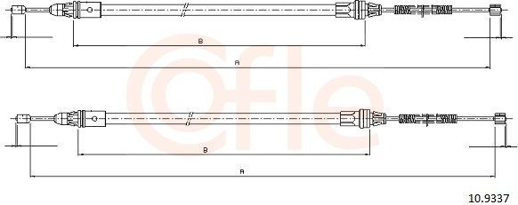 Трос ручника (тросик ручного тормоза) Cofle. Артикул 92.10.9337