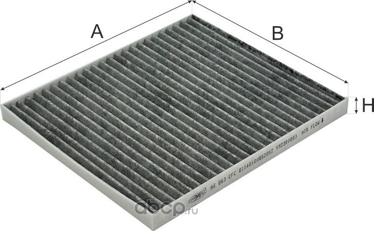 Фильтр салона MOSKVITCH 3 угольный (Goodwill). Артикул AG 063 CFC