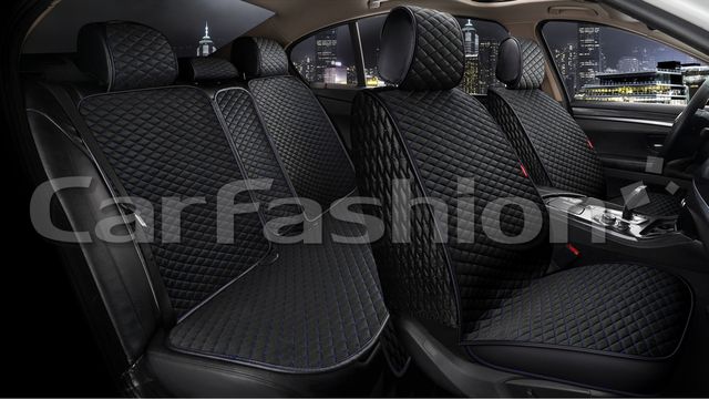 Накидки универсальные CarFashion Romb Plus для авто, цвет Черный/Черный/Синий. Артикул 22758