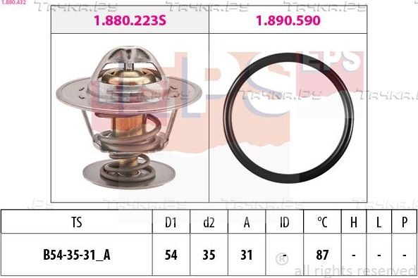 Термостат EPS Made in Italy - OE Equivalent для Skoda Octavia A5 2004-2010. Артикул 1.880.432