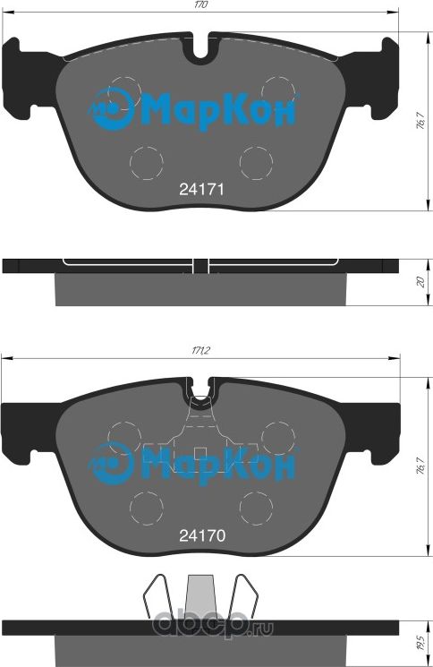 Колодки тормозные дисковые передн. к-т BMW Х4 (F26) X5 (E70) 07-12/F15 12->/X6 E (Markon). Артикул 509900200