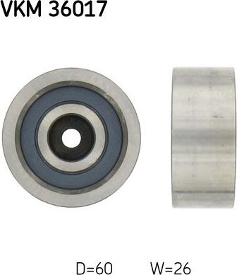 Направляющий (ведущий) ролик приводного поликлинового ремня SKF. Артикул VKM 36017
