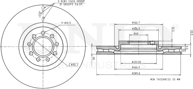 Диск тормозной (Unio). Артикул BRD-20335