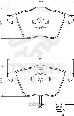 Колодки тормозные (Tyren). Артикул TYR1219821