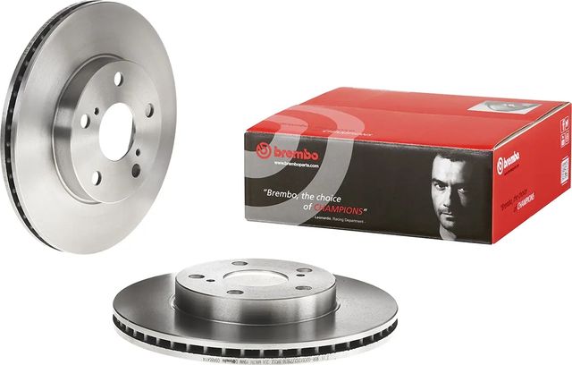 Тормозной диск Brembo передний для Toyota Auris I 2007-2012. Артикул 09.A864.14