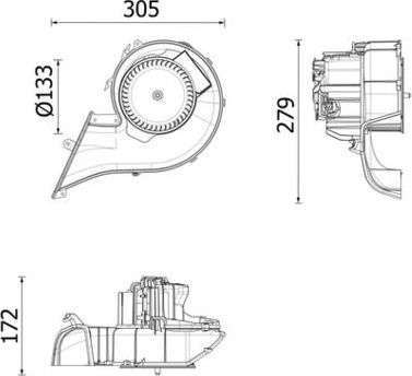 Вентилятор, мотор печки (отопителя) салона Mahle Premium. Артикул AB 348 000P