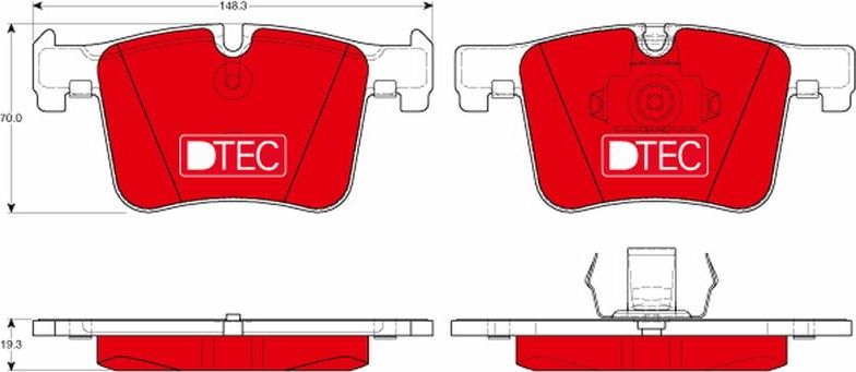 Тормозные колодки TRW DTEC COTEC. Артикул GDB1942DTE