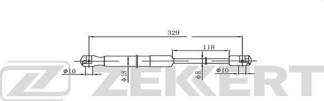 Амортизатор (упор) капота Zekkert для Audi S6 IV (C7) 2012-2018. Артикул GF-2578