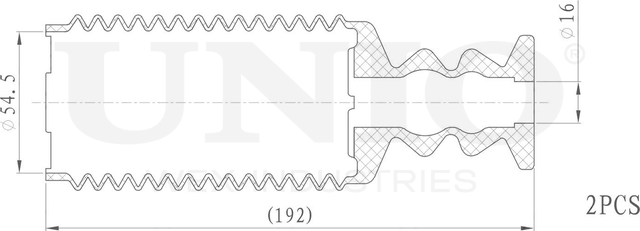 Отбойник и пыльник амортизатора, комплект (Unio). Артикул DUC-50086