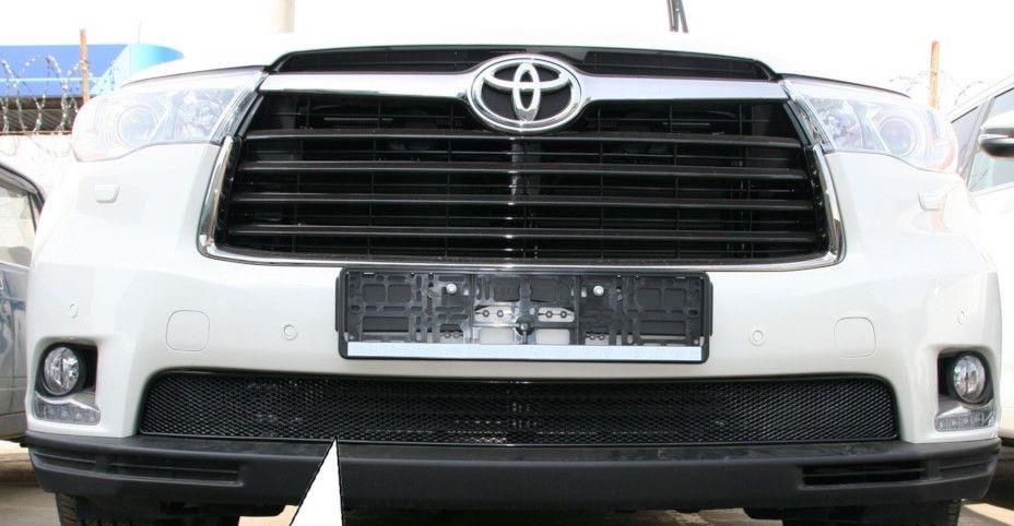 Сетка Arbori на решётку бампера, черная 10 мм для TOYOTA Highlander 2014-2026. Артикул 01-521114-101