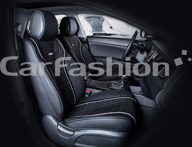 Накидки универсальные CarFashion Element на передние сидения авто, цвет Черный/Черный/Серый/Серый. Артикул 21481
