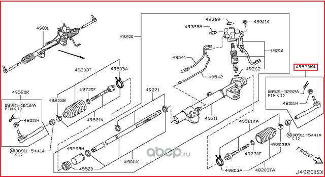 Наконечник рулевой тяги Nissan. Артикул D8640EG00B