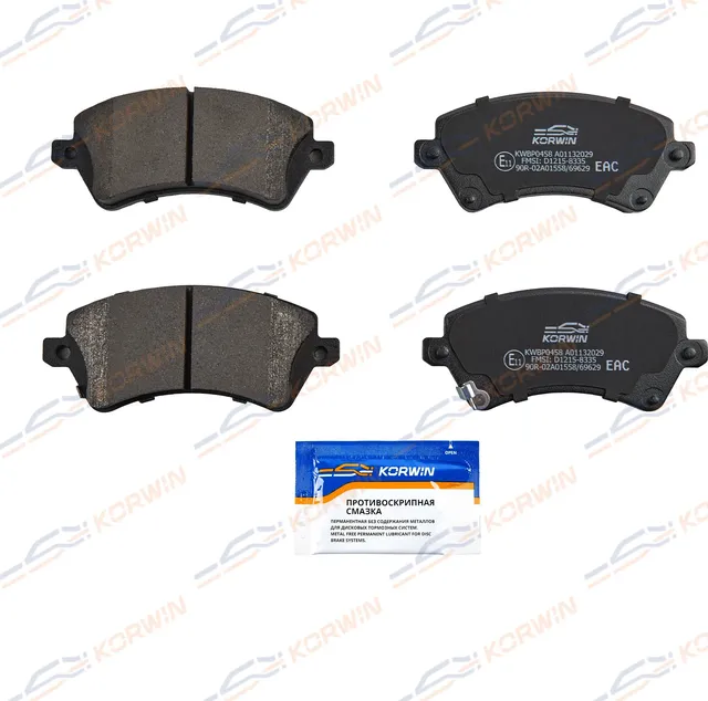 Колодки тормозные перед. Toyota Corolla (E12) 00-08 (Korwin). Артикул KWBP0458