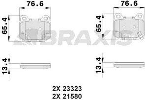 Тормозные колодки Braxis. Артикул AB0369