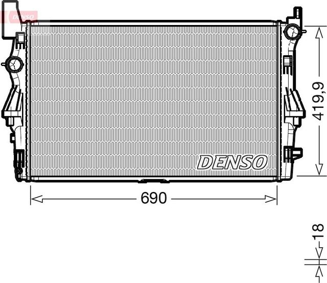 Радиатор охлаждения двигателя Denso для Mercedes-Benz Vito III (W447) 2014-2026. Артикул DRM17114