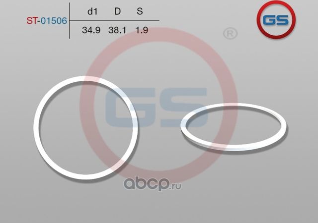 Автокомпонент/Тефлоновое кольцо 34,9*38,1*1,9 (GS). Артикул ST01506