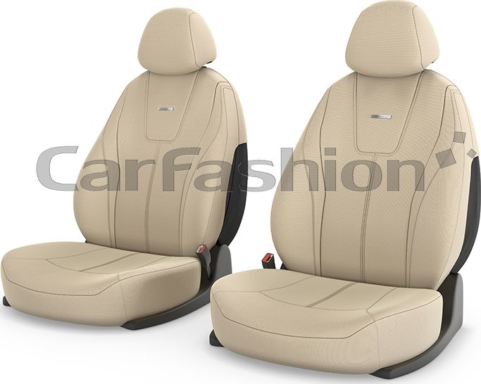 Чехлы универсальные CarFashion Douglas на передние сидения авто, цвет Бежевый/Бежевый/Бежевый. Артикул 21030