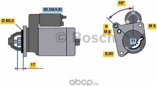 Стартер (Bosch). Артикул 0001138003