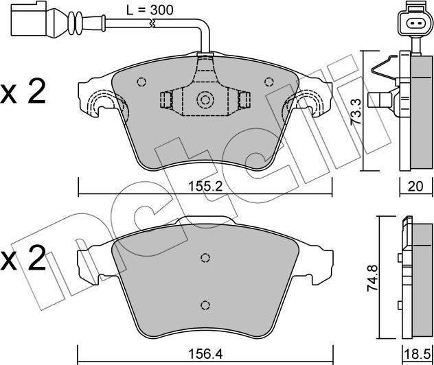 Тормозные колодки Metelli. Артикул 22-0552-2