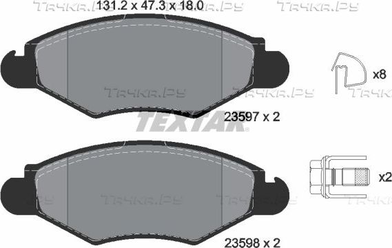 Тормозные колодки Textar Q+ передние для Peugeot 206 1998-2013. Артикул 2359703