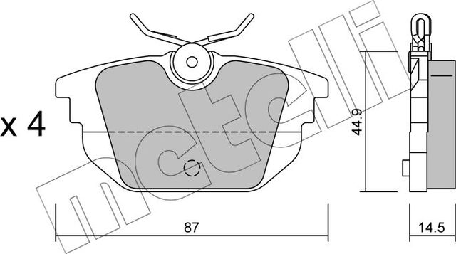 Тормозные колодки Metelli задние для Fiat Coupe 1998-2000. Артикул 22-0299-0