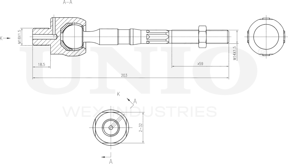 Тяга рулевая (Unio). Артикул SSP-30015