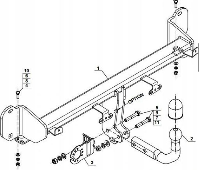 Фаркоп Steinhof для BMW 3 G20, G21 2019-2026. Артикул B-090