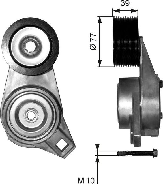 Натяжной ролик (натяжитель) приводного клинового зубчатого ремня Gates FleetRunner™. Артикул T38581