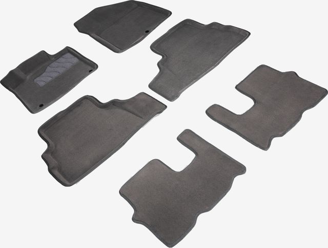 Коврики Seintex 3D ворсовые для салона Hyundai Santa Fe IV 2018-2020 СЕРЫЕ. Артикул 93916