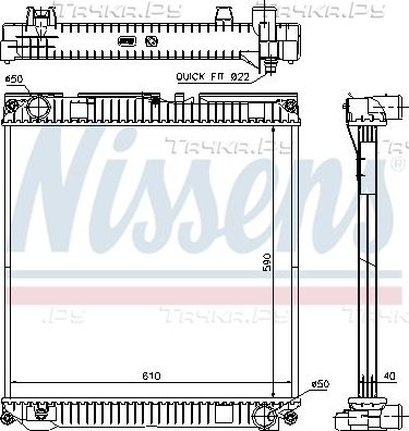 Радиатор охлаждения двигателя Nissens для MAN TGL 2004-2026. Артикул 67224A