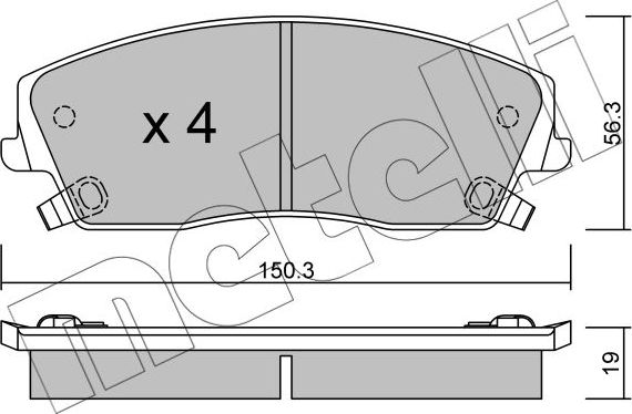 Тормозные колодки Metelli передние для Chrysler 300C I 2004-2012. Артикул 22-0716-0