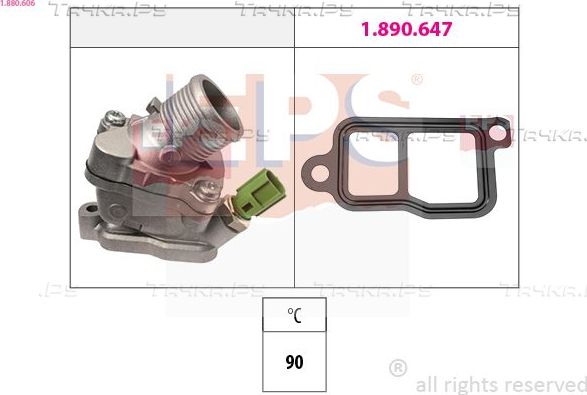 Термостат EPS Made in Italy - OE Equivalent для Volvo XC60 I 2008-2009. Артикул 1.880.606