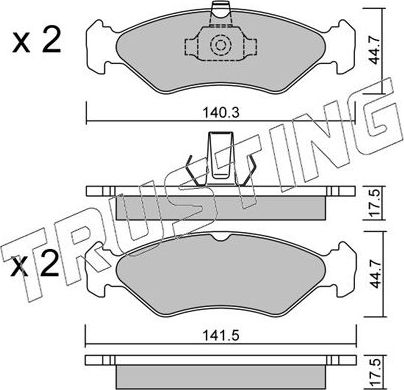 Тормозные колодки Trusting передние для Mazda 121 III 1996-2002. Артикул 090.0