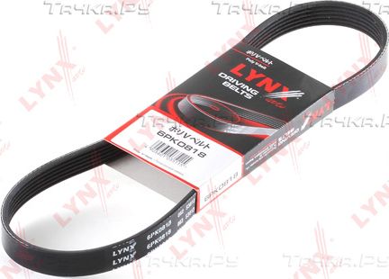 Приводной ремень поликлиновой LYNXauto для Volkswagen Fox I 2005-2009. Артикул 6PK0818