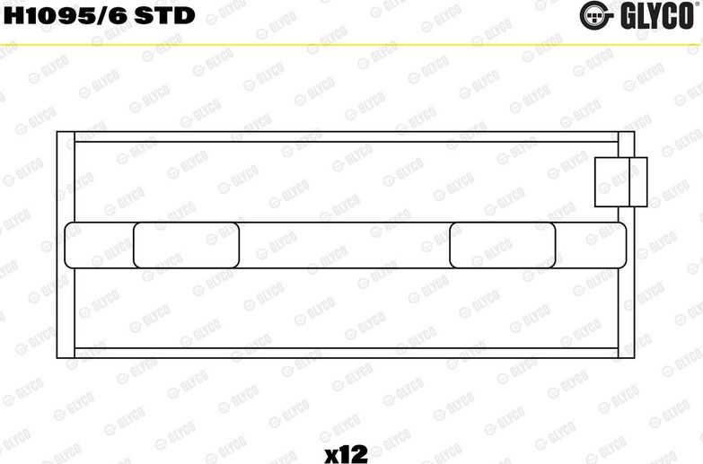Вкладыши коренные Glyco для Alfa Romeo 166 I 1998-2007. Артикул H1095/6 STD