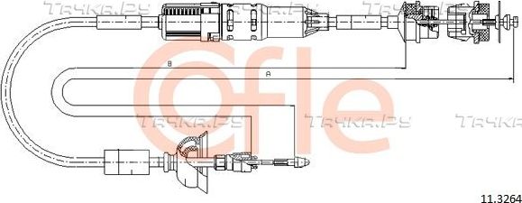 Трос сцепления Cofle для Peugeot 405 1992-1996. Артикул 92.11.3264