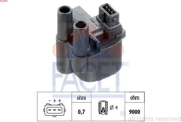 Катушка зажигания Facet Made in Italy - OE Equivalent. Артикул 9.6276