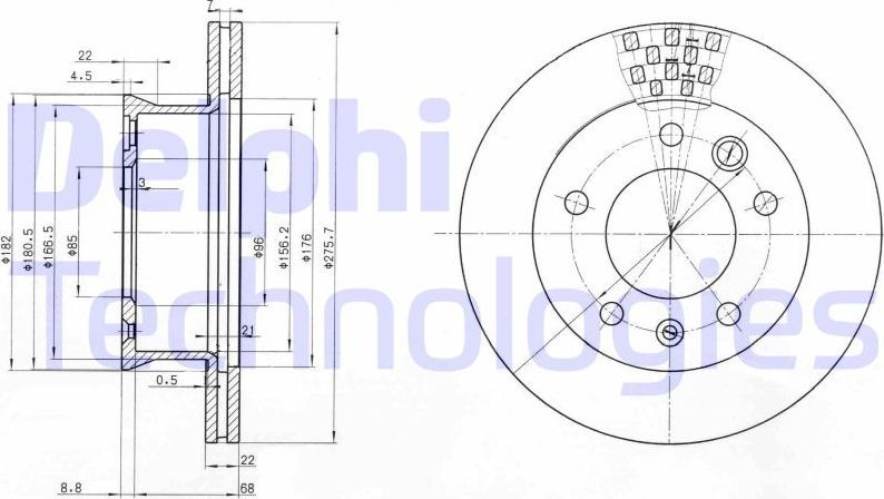 Тормозной диск Delphi. Артикул BG3236