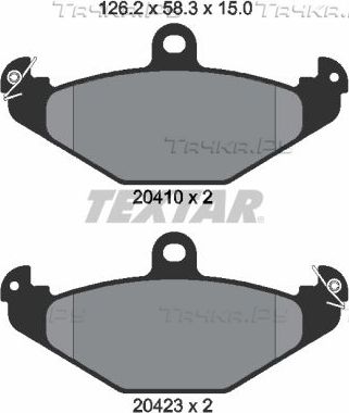 Тормозные колодки Textar задние для Renault Laguna I 1993-2001. Артикул 2041001