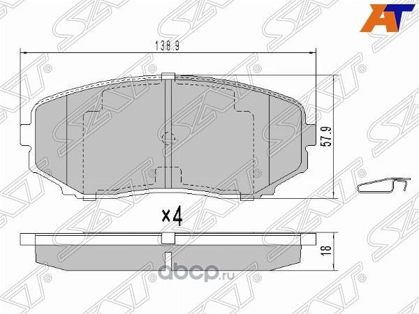 Колодки тормозные FR MAZDA CX-7 (SAT). Артикул STL2Y63329Z