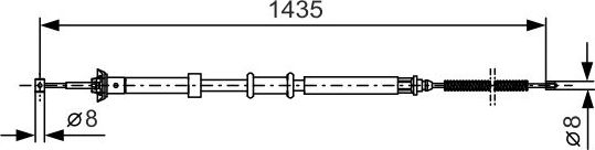 Трос ручника (тросик ручного тормоза) Bosch. Артикул 1 987 477 926