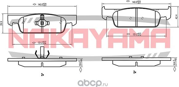 Колодки тормозные дисковые передние, к-кт (Nakayama). Артикул HP8769NY