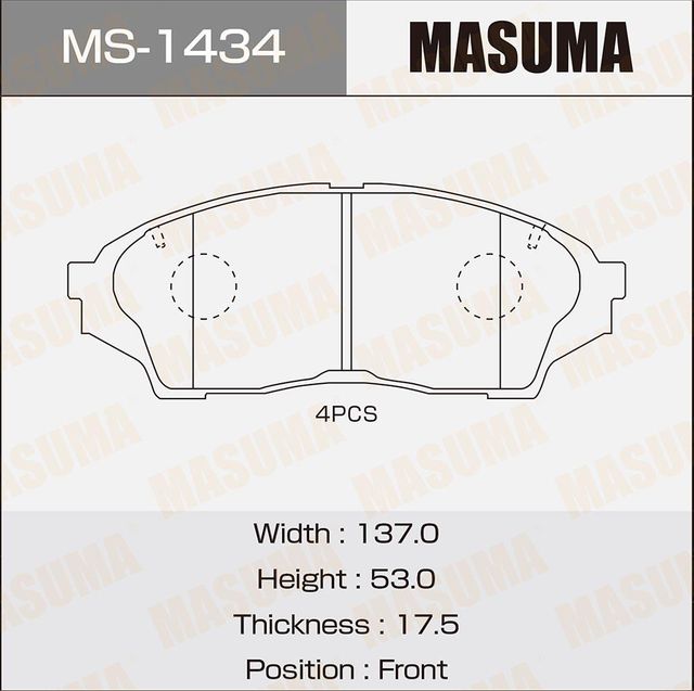 Тормозные колодки Masuma. Артикул MS-1434