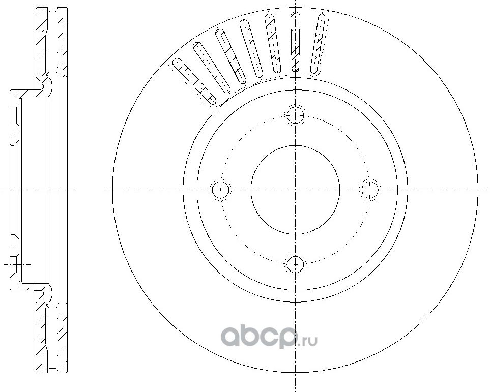 Диск тормозной вентилируемый (G-Brake). Артикул GR20734