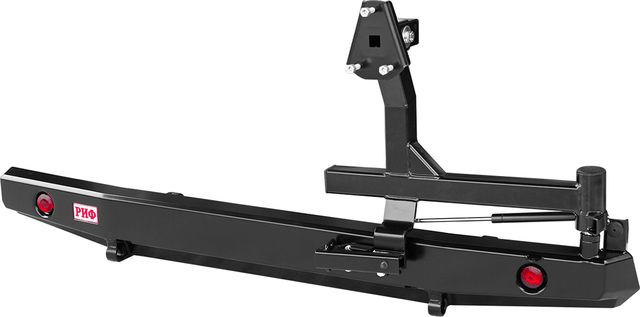 Бампер силовой РИФ задний без квадрата под фаркоп, с калиткой и фонарями, лифт 65 мм для УАЗ Буханка 3741, 3909, 2206, 3962 1990-2026. Артикул RIF452-22250