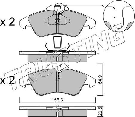 Тормозные колодки Trusting. Артикул 265.0