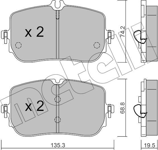 Тормозные колодки Metelli. Артикул 22-1268-0
