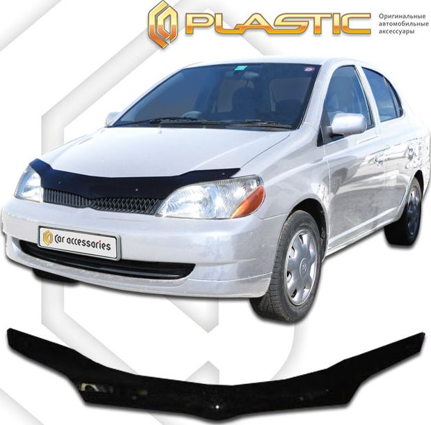 Дефлектор СА Пластик для капота (Classic черный) Toyota Platz 1999-2002. Артикул 2010010100247